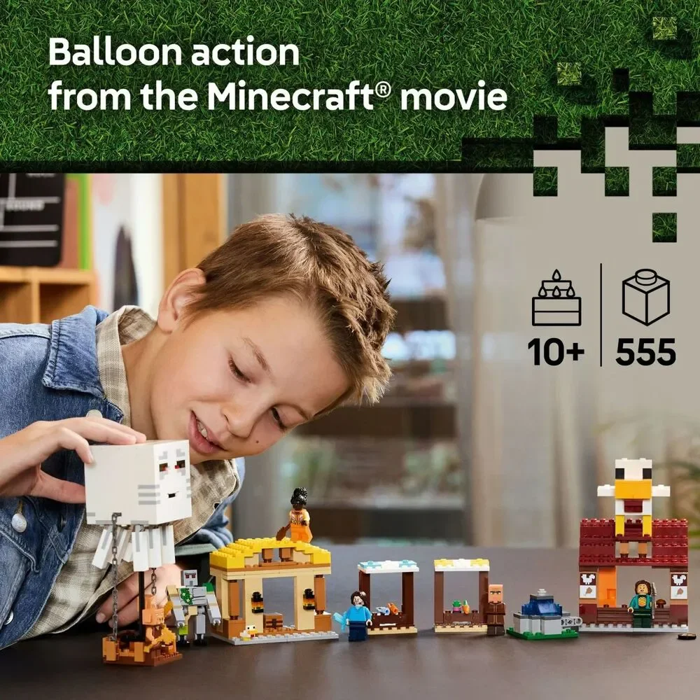 Lego 21273 Minecraft The Ghast Balloon Village Attack 555 pcs Set Movie 2025 New